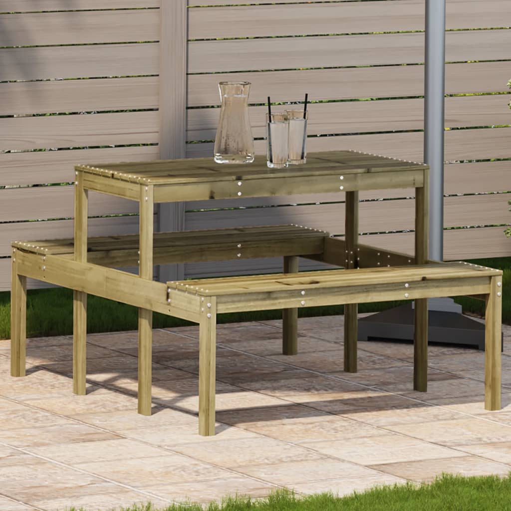 vidaXL Picknicktafel 110x134x75 cm massief grenenhout
