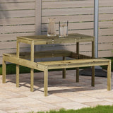 vidaXL Picknicktafel 110x134x75 cm massief grenenhout