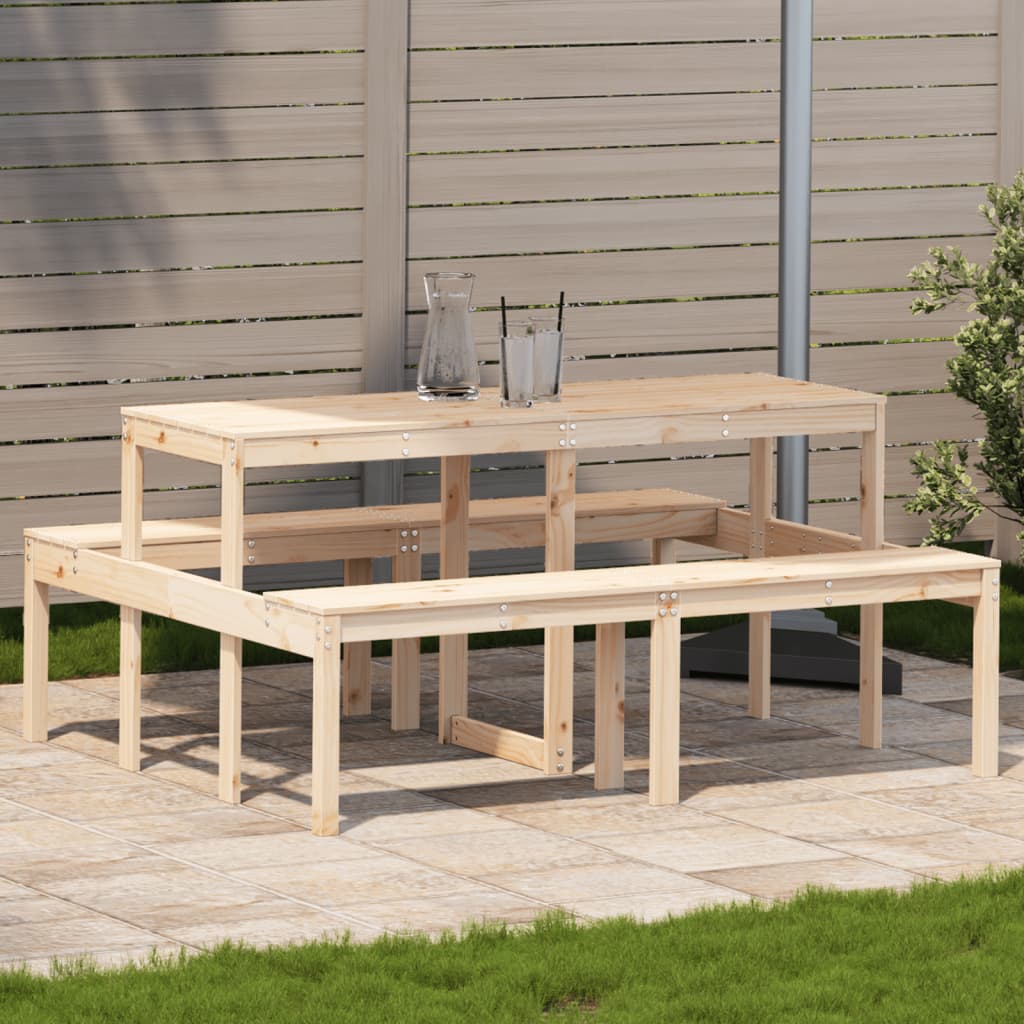 vidaXL Picknicktafel 110x134x75 cm massief grenenhout