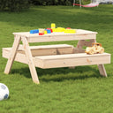 vidaXL Children's Picnic Table 88x97x52 cm Solid Pine Wood