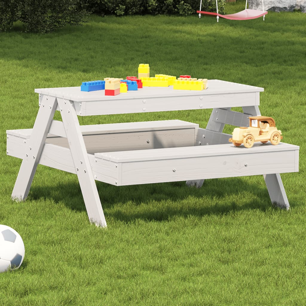 vidaXL Children's Picnic Table 88x97x52 cm Solid Pine Wood