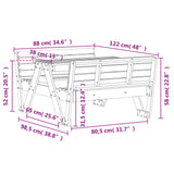 vidaXL Picknicktafel voor kinderen 88x122x58 cm massief grenenhout