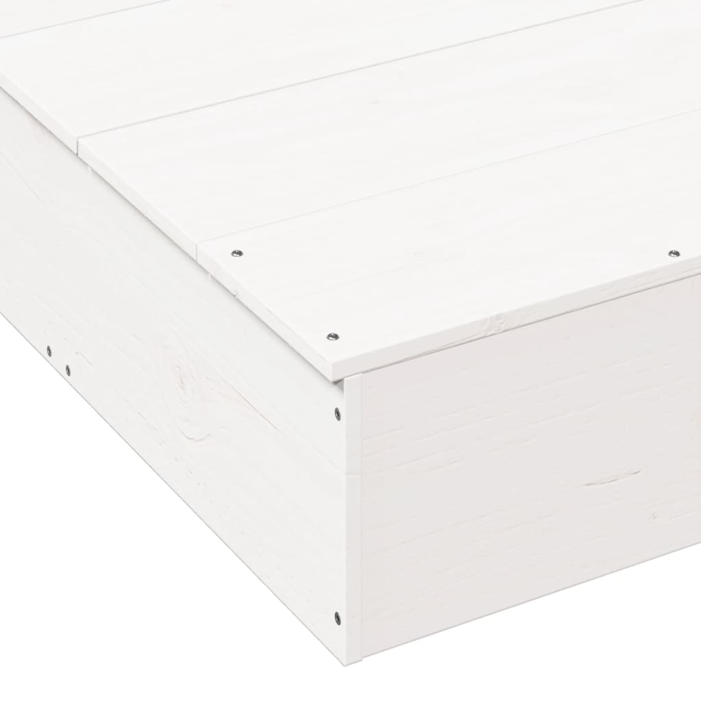 vidaXL Zandbak met deksel 111x111x19,5 cm massief grenenhout