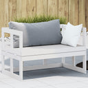 vidaXL Extendable Garden Bench Solid Pinewood White