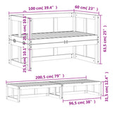 vidaXL Extendable Garden Bench Solid Pinewood White