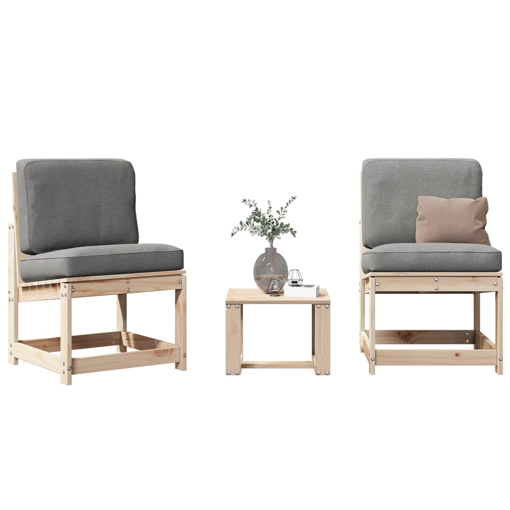 vidaXL 3-delige Loungeset massief grenenhout