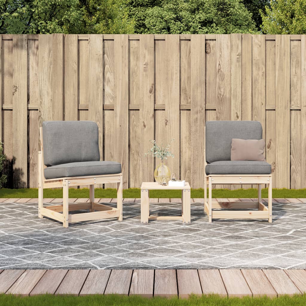 vidaXL 3-delige Loungeset massief grenenhout
