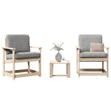 vidaXL 3-Piece Lounge Set Solid Pine Wood