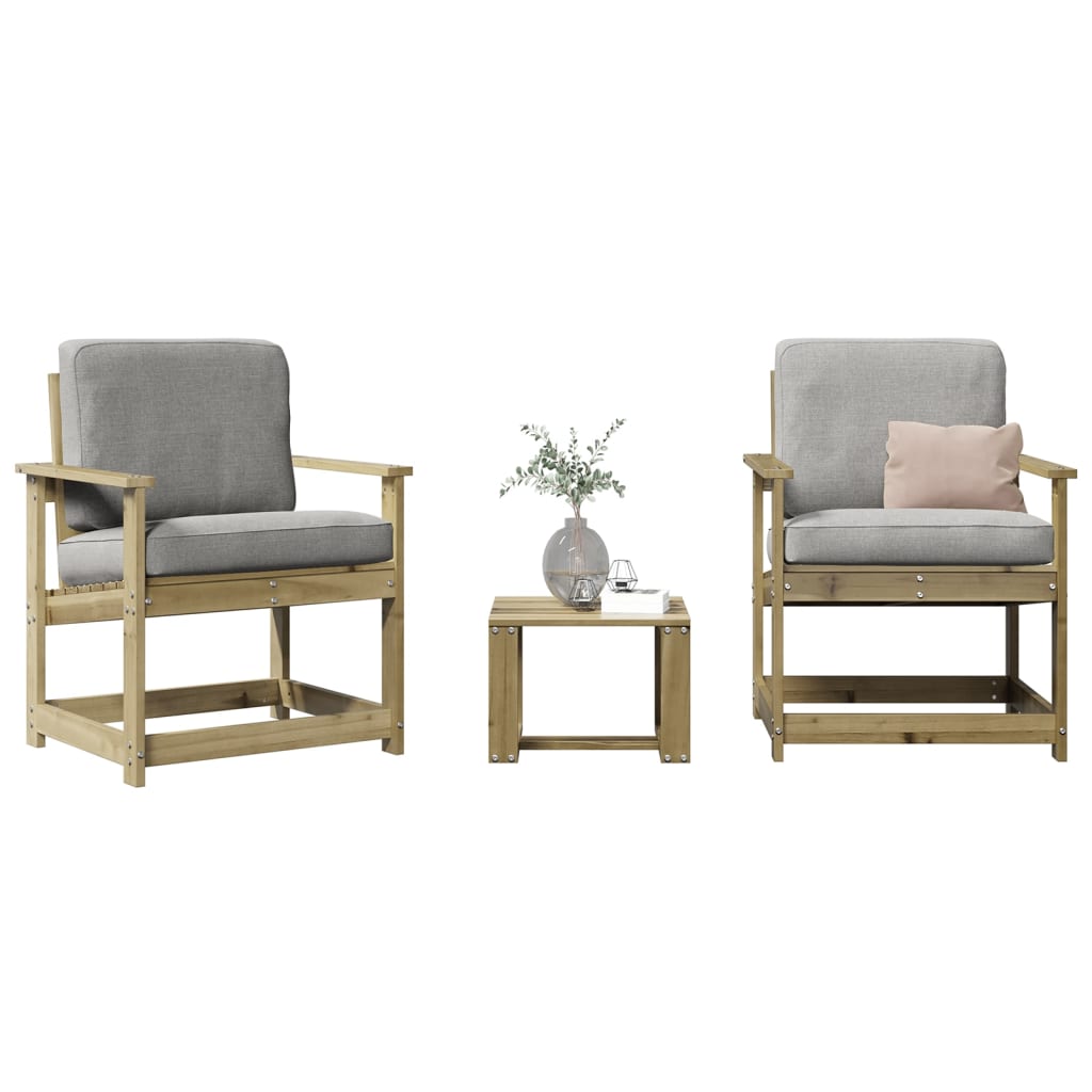 vidaXL 3-Piece Lounge Set Solid Pine Wood