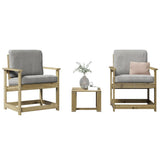 vidaXL 3-Piece Lounge Set Solid Pine Wood