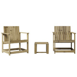vidaXL 3-Piece Lounge Set Solid Pine Wood