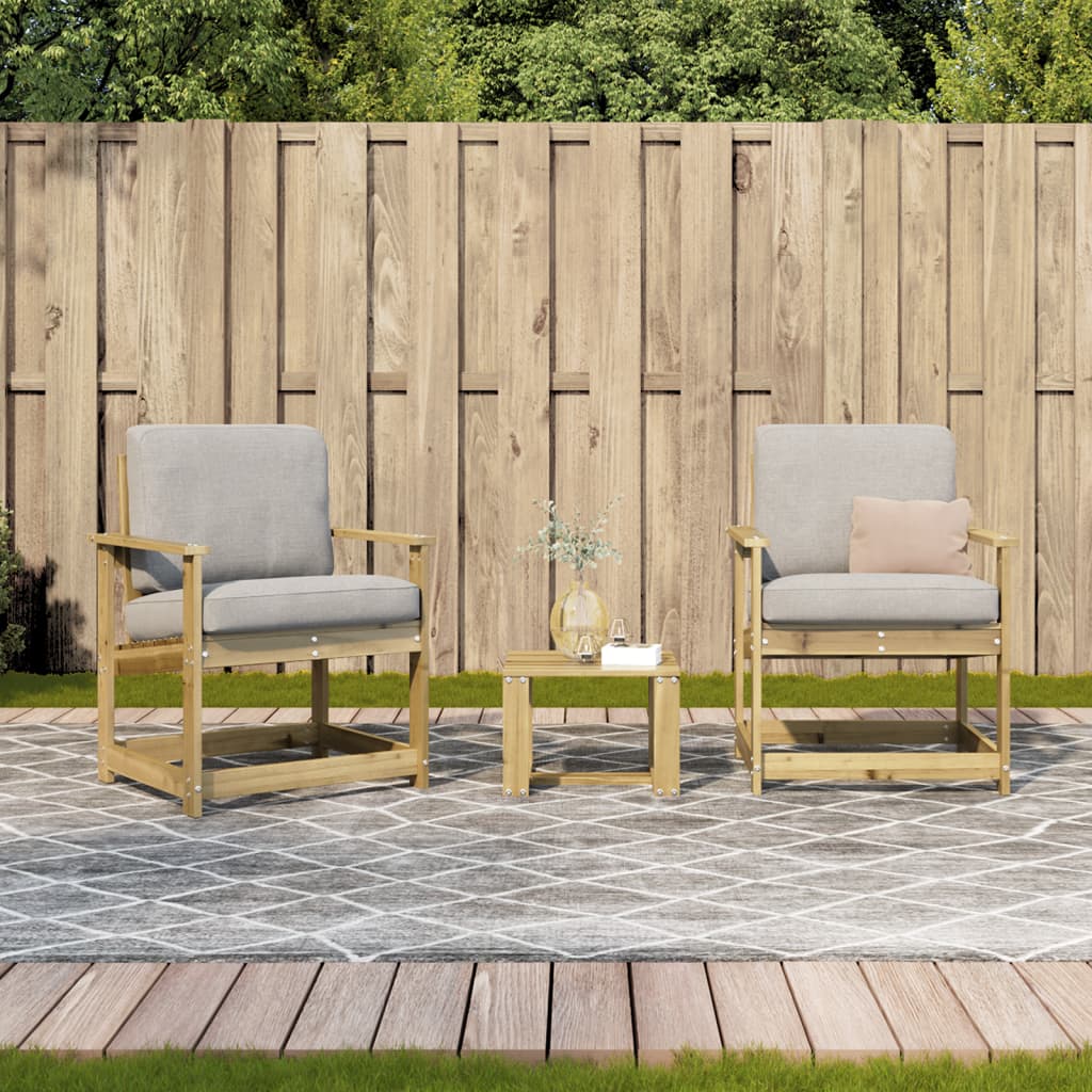 vidaXL 3-Piece Lounge Set Solid Pine Wood