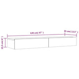 vidaXL TV Cabinet with LED Lights 120x35x15.5 cm White