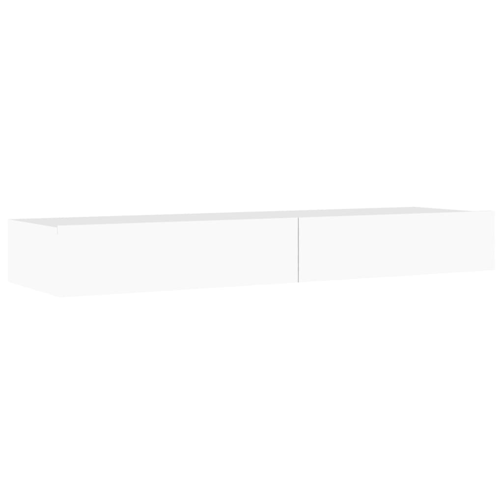 vidaXL TV Cabinet with LED Lights 120x35x15.5 cm White