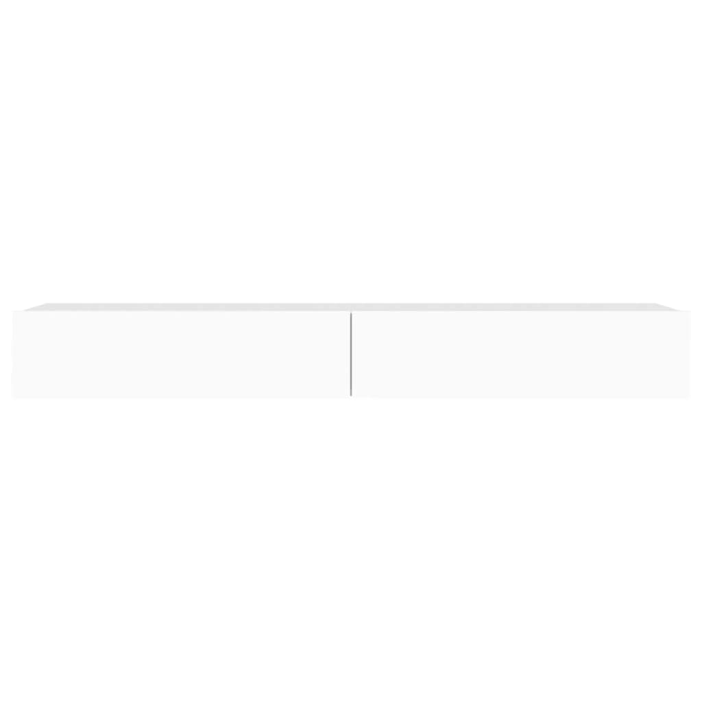 vidaXL TV Cabinet with LED Lights 120x35x15.5 cm White