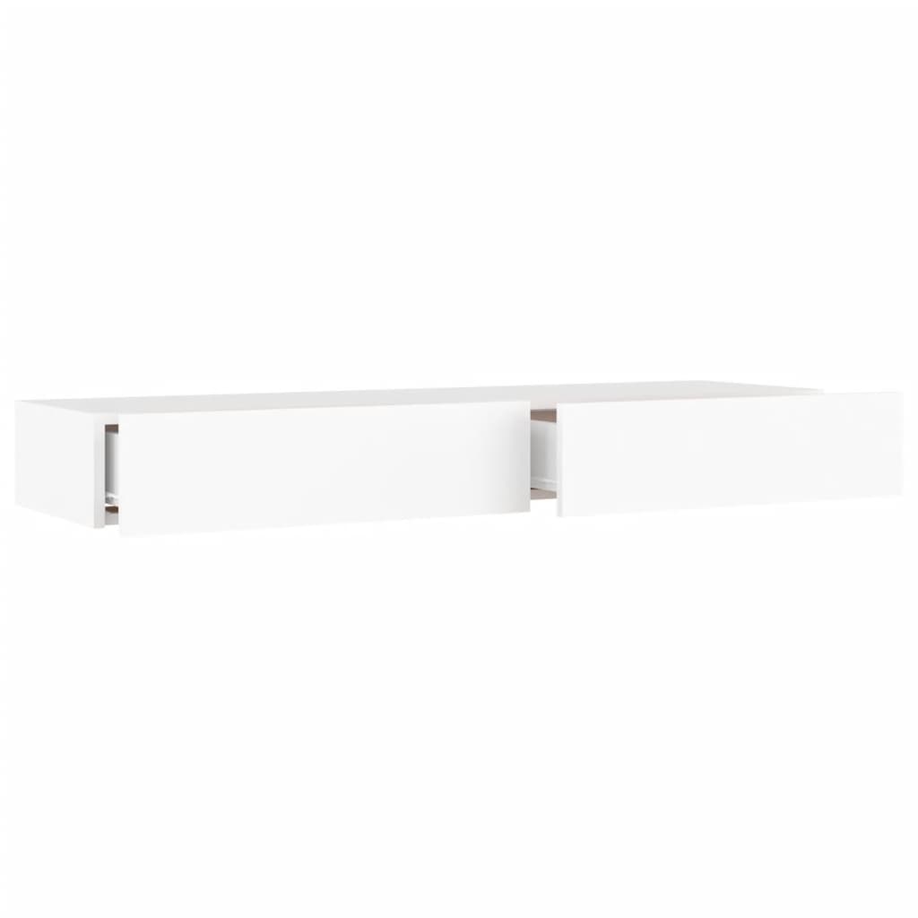 vidaXL TV Cabinet with LED Lights 120x35x15.5 cm White
