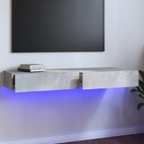 vidaXL TV Cabinet with LED Lights 120x35x15.5 cm White