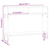 vidaXL Wandtafel 100x30,5x75 cm bewerkt hout zwart