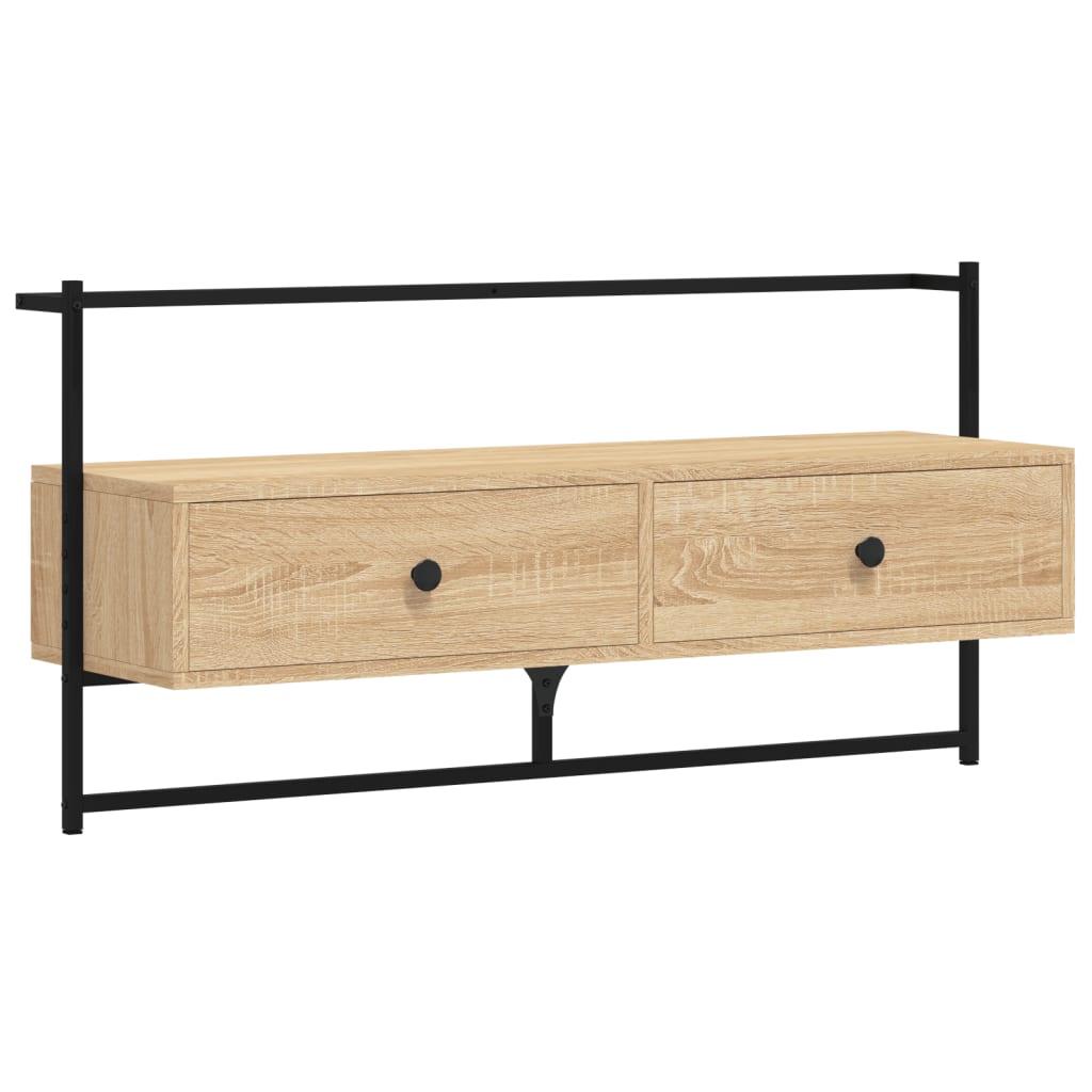 vidaXL Tv-meubel wandgemonteerd 60,5x30x51 cm bewerkt hout zwart