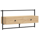 vidaXL Tv-meubel wandgemonteerd 60,5x30x51 cm bewerkt hout zwart