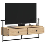 vidaXL Tv-meubel wandgemonteerd 60,5x30x51 cm bewerkt hout zwart