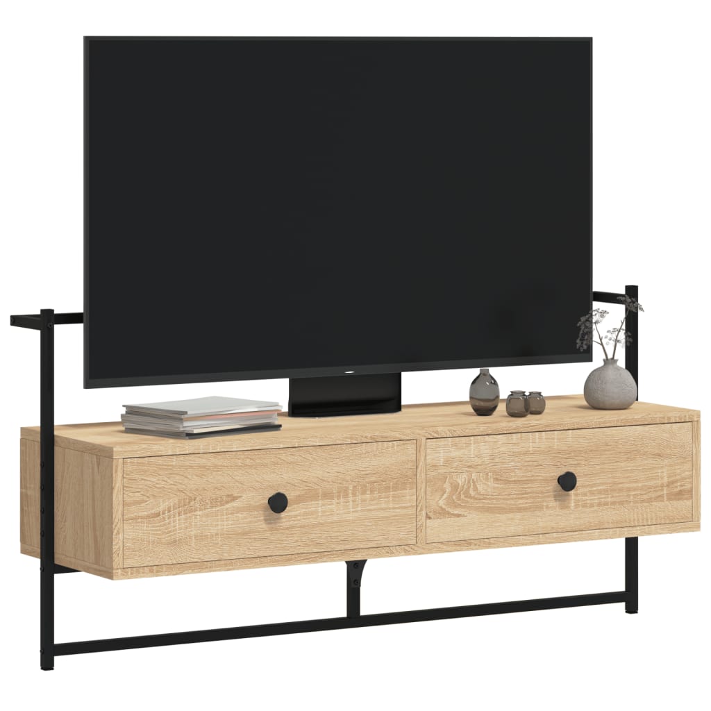 vidaXL Tv-meubel wandgemonteerd 60,5x30x51 cm bewerkt hout zwart