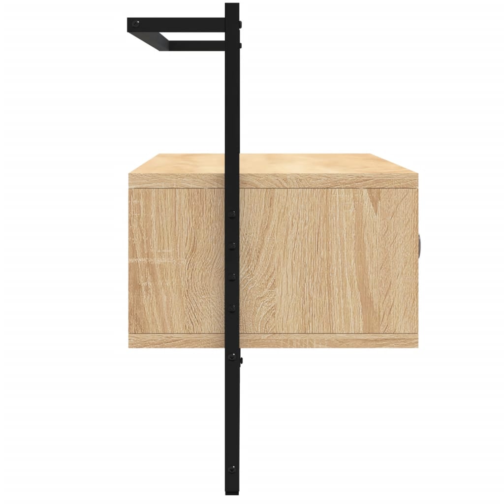 vidaXL Tv-meubel wandgemonteerd 60,5x30x51 cm bewerkt hout zwart