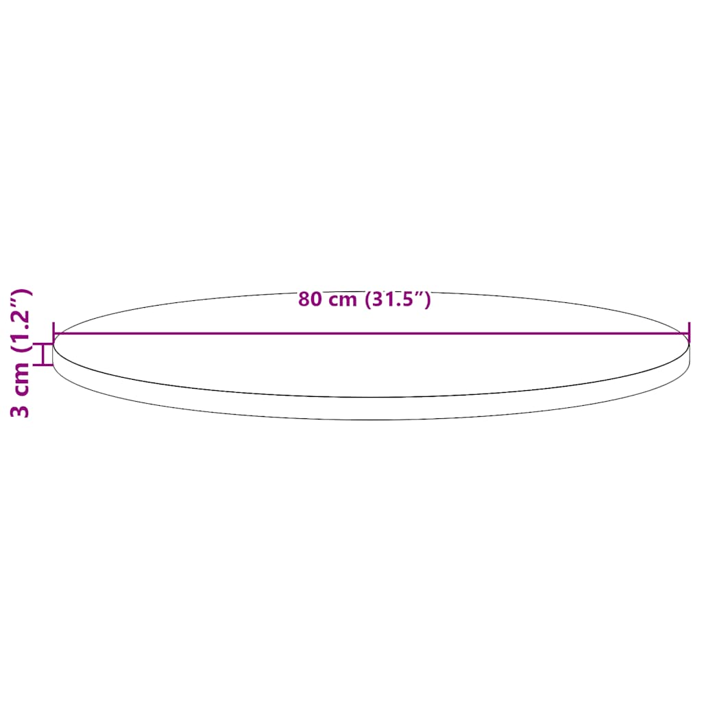 vidaXL Tabletop round Ø30x3 cm solid pine wood