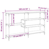 vidaXL Wandtafel 103x32x95 cm bewerkt hout zwart