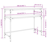 vidaXL Wandtafel 100x35,5x75 cm bewerkt hout zwart