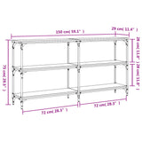 vidaXL Wandtafel 100x29x75 cm bewerkt hout gerookt eikenkleurig