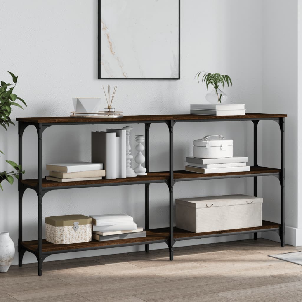 vidaXL Wandtafel 100x29x75 cm bewerkt hout gerookt eikenkleurig