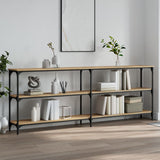 vidaXL Wandtafel 100x29x75 cm bewerkt hout gerookt eikenkleurig