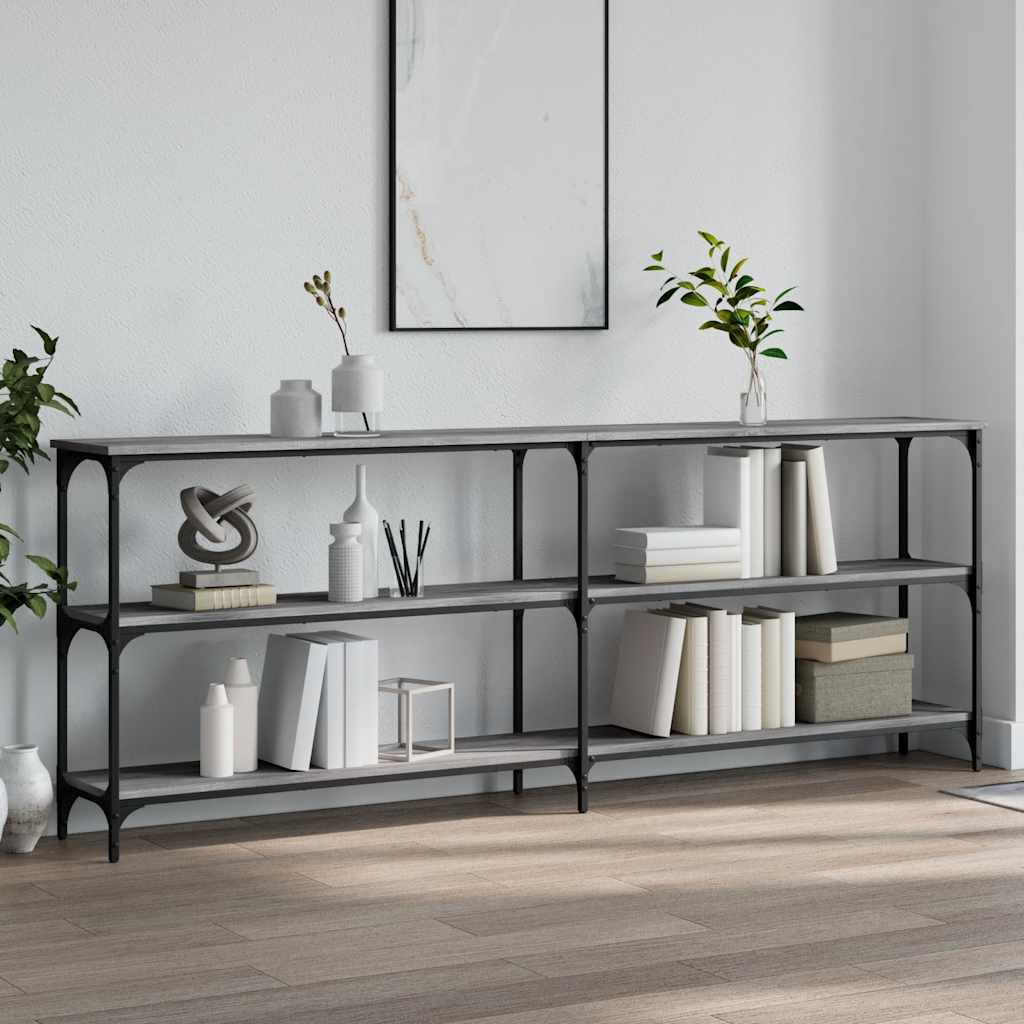 vidaXL Wandtafel 100x29x75 cm bewerkt hout gerookt eikenkleurig