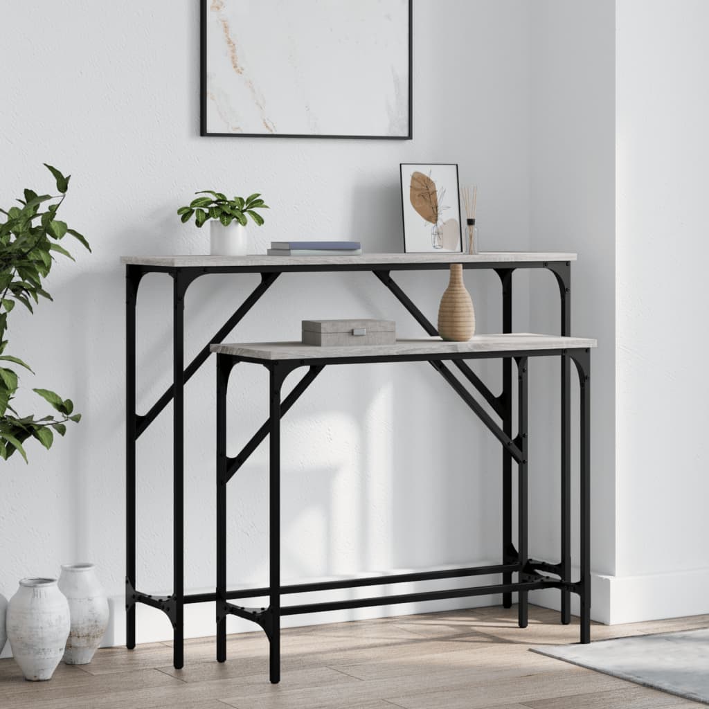 vidaXL Wall Tables 2 pcs Engineered Wood Black
