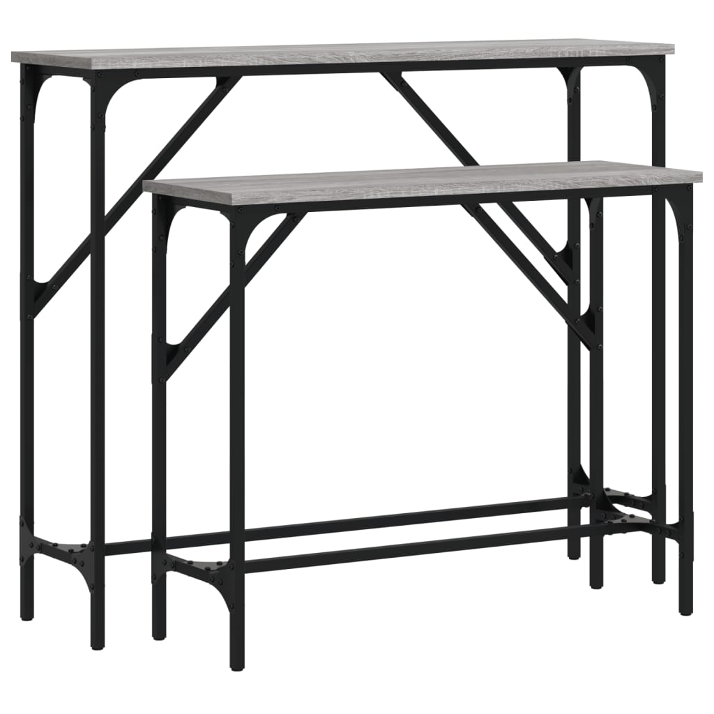 vidaXL Wall Tables 2 pcs Engineered Wood Black