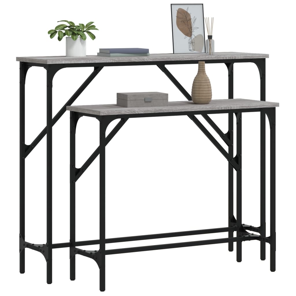 vidaXL Wall Tables 2 pcs Engineered Wood Black