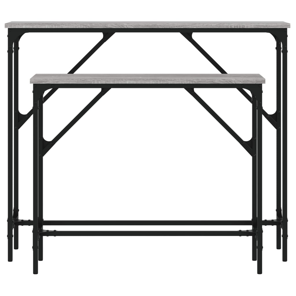 vidaXL Wall Tables 2 pcs Engineered Wood Black