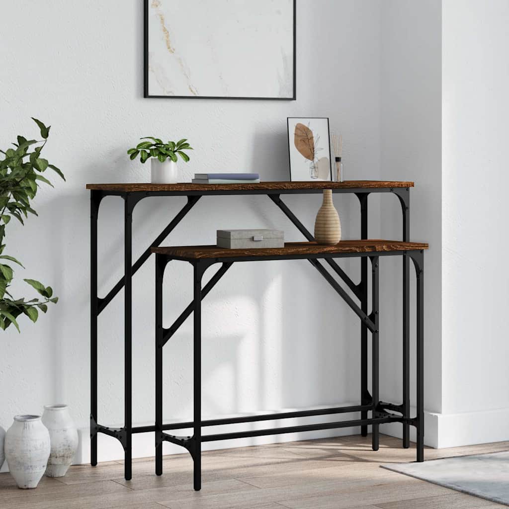 vidaXL Wall Tables 2 pcs Engineered Wood Black