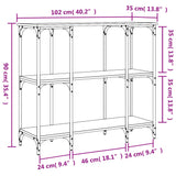 vidaXL Wandtafel 102x35x90 cm bewerkt hout zwart