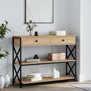vidaXL Wandtafel 100x28x75 cm bewerkt hout zwart