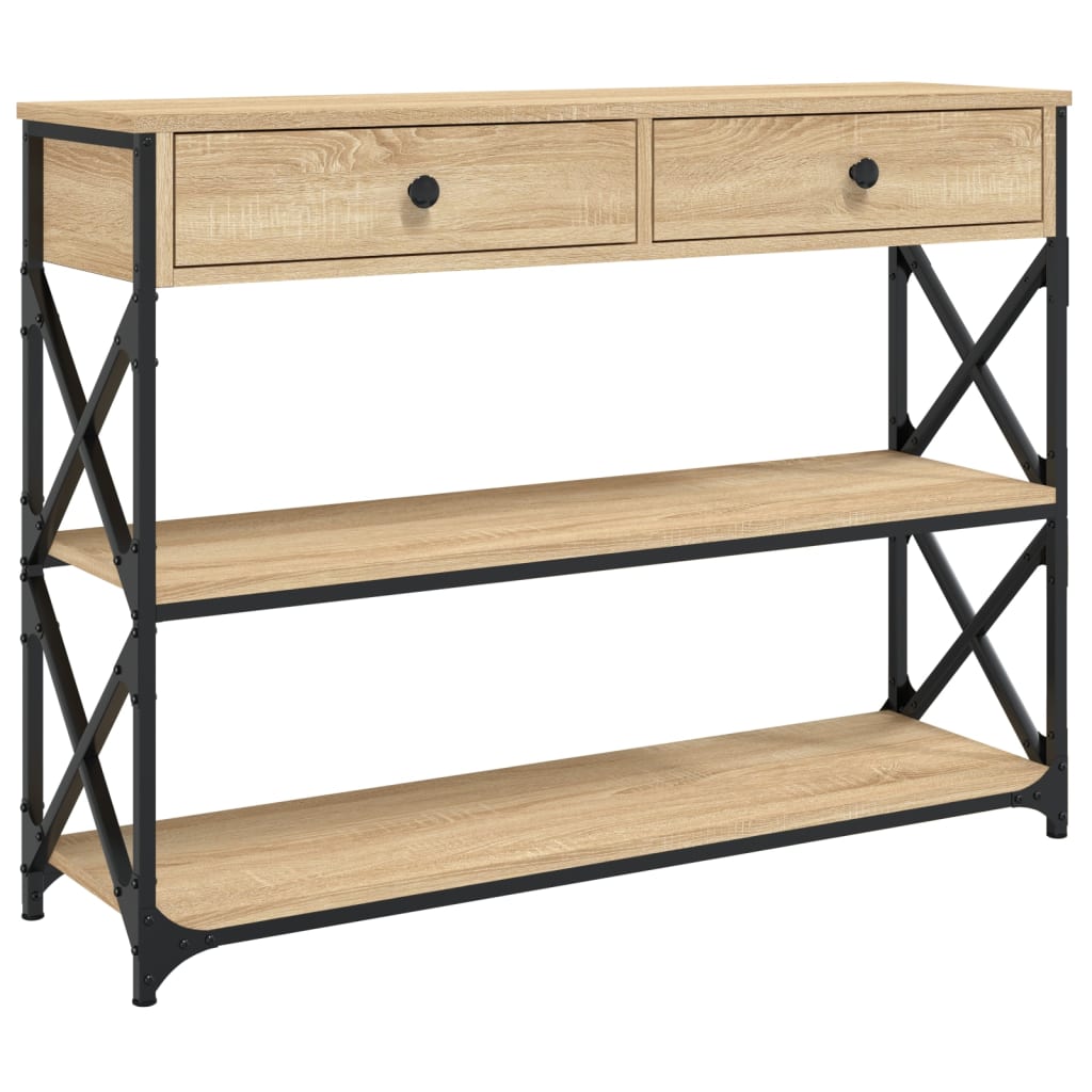 vidaXL Wandtafel 100x28x75 cm bewerkt hout zwart