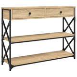vidaXL Wandtafel 100x28x75 cm bewerkt hout zwart