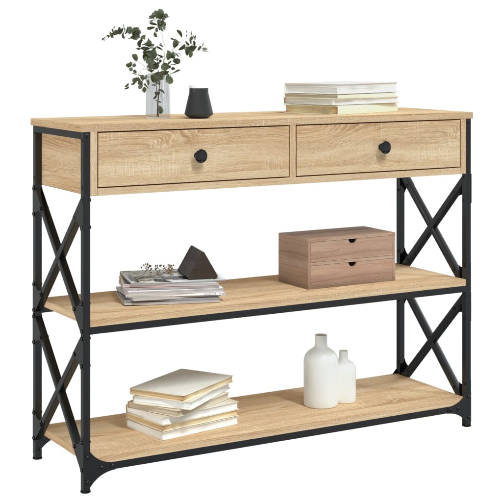 vidaXL Wandtafel 100x28x75 cm bewerkt hout zwart