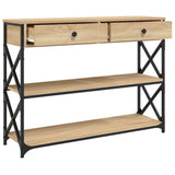 vidaXL Wandtafel 100x28x75 cm bewerkt hout zwart