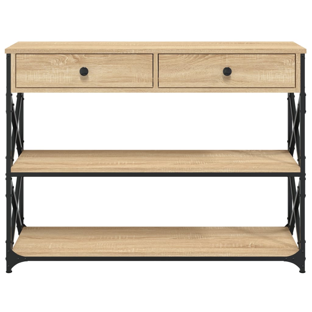 vidaXL Wandtafel 100x28x75 cm bewerkt hout zwart