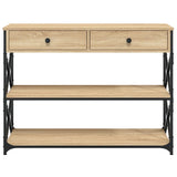vidaXL Wandtafel 100x28x75 cm bewerkt hout zwart