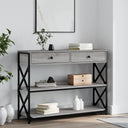 vidaXL Wandtafel 100x28x75 cm bewerkt hout zwart