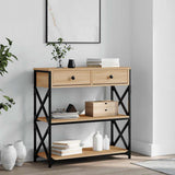 vidaXL Wandtafel 100x28x75 cm bewerkt hout zwart