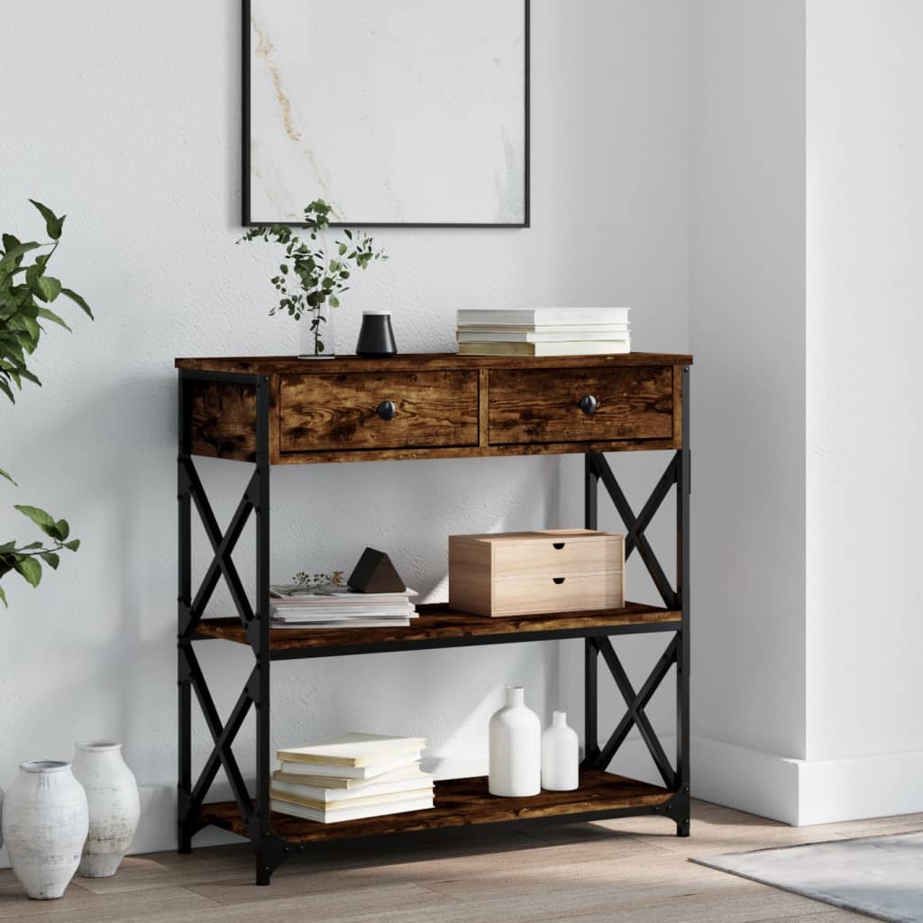 vidaXL Wandtafel 100x28x75 cm bewerkt hout zwart